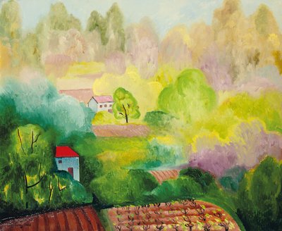 Landskap vid Saint Tropez av Moise Kisling