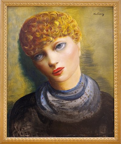 Porträtt av en ung kvinna. Målning av Moise Kisling (1891-1953), målare av polskt ursprung, olja på duk, ca 1950. Musee des Beaux Arts de Clermont Ferrand (Clermont-Ferrand). av Moise Kisling