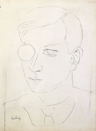 Porträtt av Tristan Tzara; Porträtt av Tristan Tzara av Moise Kisling