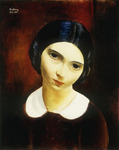 Porträtt av en ung flicka; Portrait de Jeune Femme av Moise Kisling