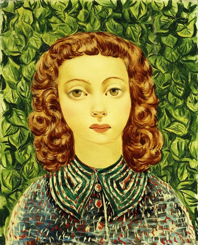 Porträtt av en ung kvinna; Portrait de Jeune Femme av Moise Kisling