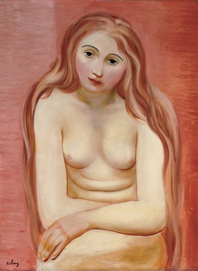 Sittande naken; Nu assis av Moise Kisling