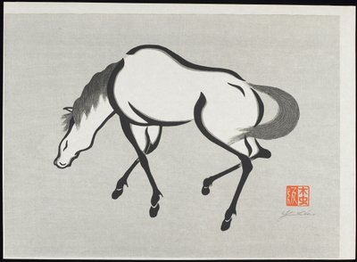 Häst (B) av Mokuchu Urushibara
