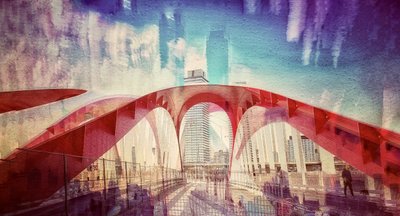 Livfulla speglingar i stadsbron av Molly Fu APA