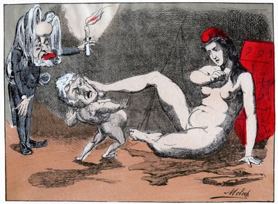 Adolphe Thiers våldtar Marianne, ca 1875 (tryck) av Moloch (1849 1909)
