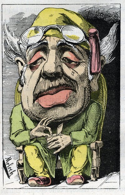Allegory of a Cuckold på 1800-talet i "" Le Trombinoscope"" av Touchatout, tecknad av B. Moloch från 1882 (1849-1909). Privat samling. av Moloch