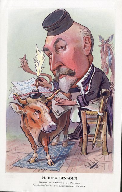 Illustration av Moloch (1849-1909) i "" Chanteclair"" av Moloch