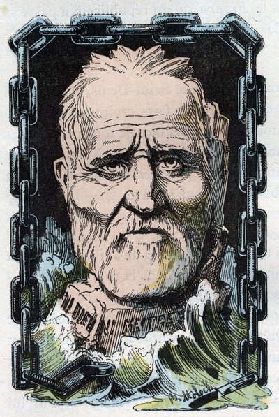 Porträtt av Louis Auguste (Louis-Auguste) Blanqui (1805-1881), fransk socialistteoretiker och revolutionär. av Moloch