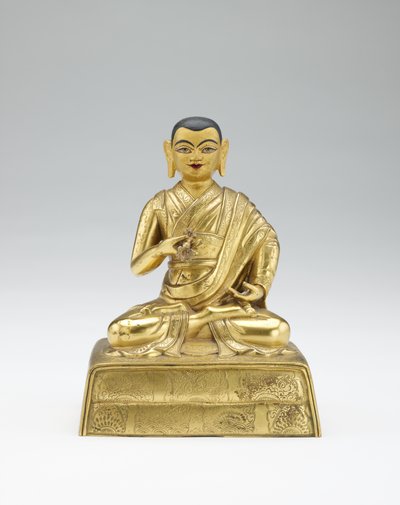 Tolfte Dalai Lama, Trinlay Gyatso, från en partiell uppsättning lamor och lärare, mitten av 1800-talet av Mongolian School