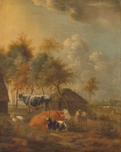 Landskap med djur av Monogrammist IL (schilder)
