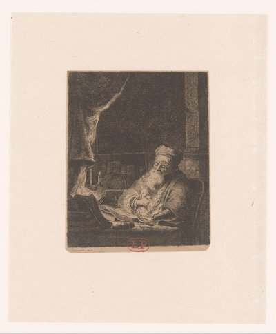 Sovande filosof av Monogrammist LP (Frankrijk)