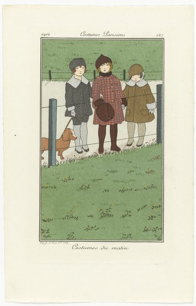 Journal des Dames et des Modes, Parisiska kostymer, 1914, nr 147: Morgonkostymer av Monogrammist MFN