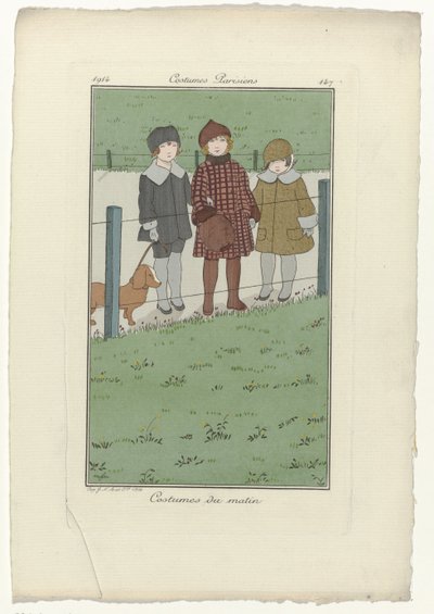 Journal des Dames et des Modes, Parisiska kostymer, 1914, nr 147: Morgonkostymer av Monogrammist MFN