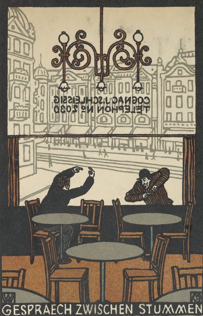 Samtal mellan Mutes Gespraech zwischen Stummen, 1907. av Moritz Jung
