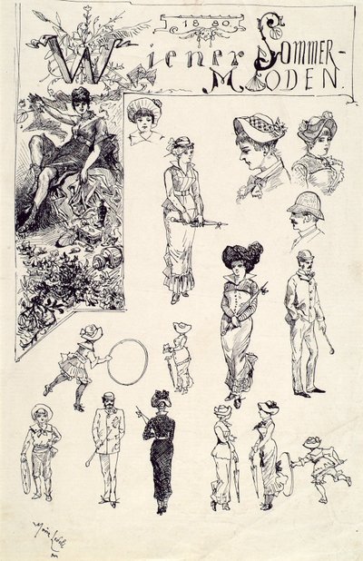 wienska typer 1880 (wienskt sommarmode) av Moritz Ledeli