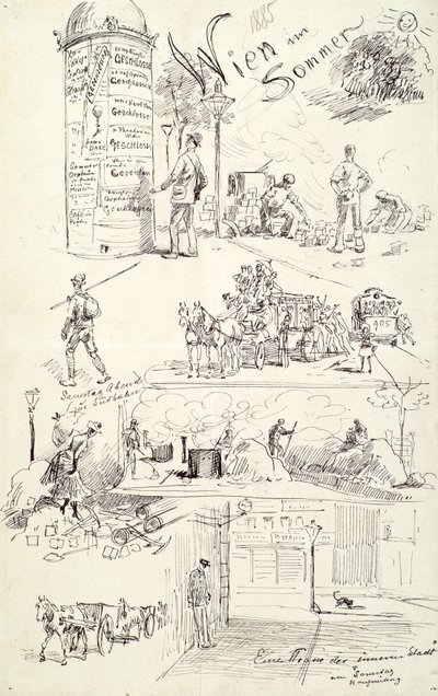 Wienertyper 1885 (Wien på sommaren) av Moritz Ledeli