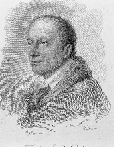 Porträtt av Friedrich Kind, graverad av Passini (gravyr) av Moritz Michael (after) Daffinger