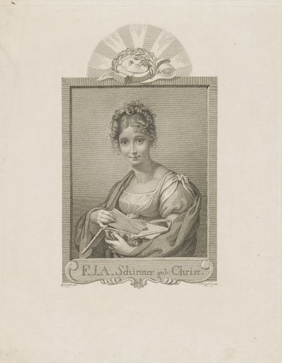 Porträtt av skådespelerskan Friederike Schirmer, född Christ 1785-1833, ca. 1830 av Moritz Retzsch