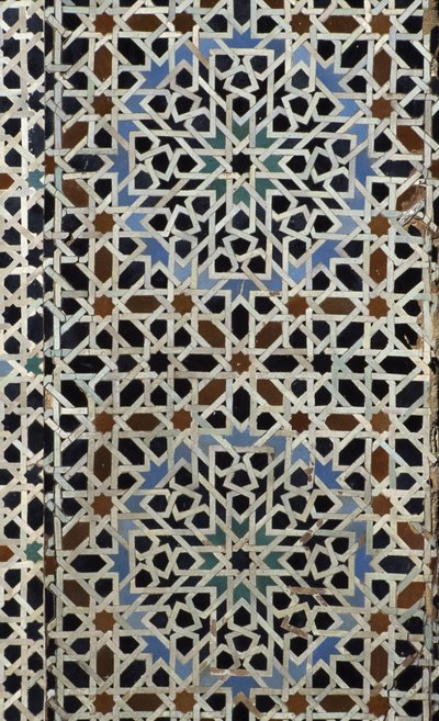 Bou Inania Madrasa, zelij kakel, c14th (keramik) av Moroccan School