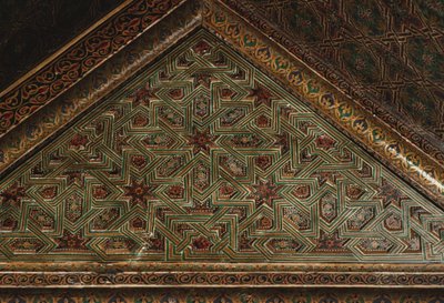 Kasbah of Thamiel glaoui, takdetalj (keramik) av Moroccan School