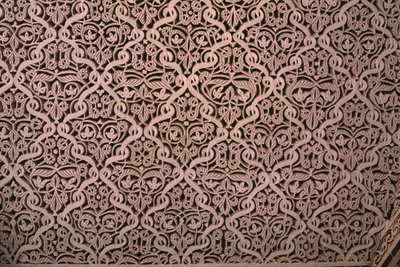 Kasbah of Thamiel glaoui, stuckatur, detalj (keramik) av Moroccan School