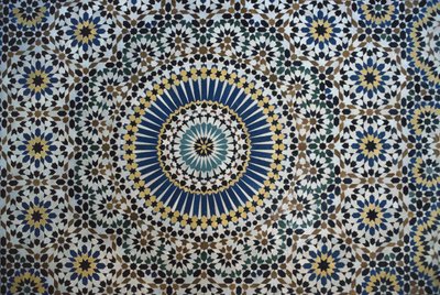 Kasbah of Thamiel glaoui, zellij kakel, detalj (keramik) av Moroccan School