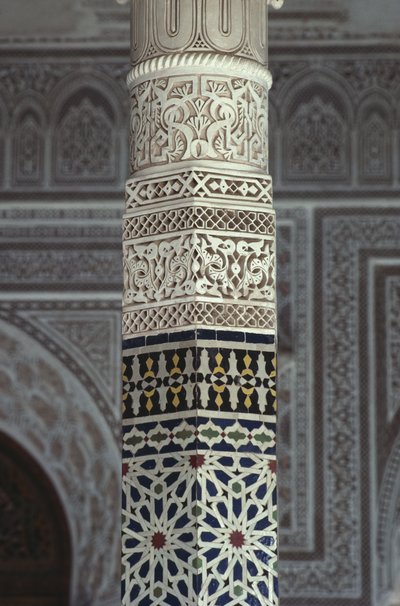 Kasbah of Thamiel glaoui, zellij kakel, detalj (keramik) av Moroccan School
