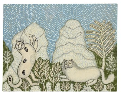 Katter i snön av Morris Hirshfield