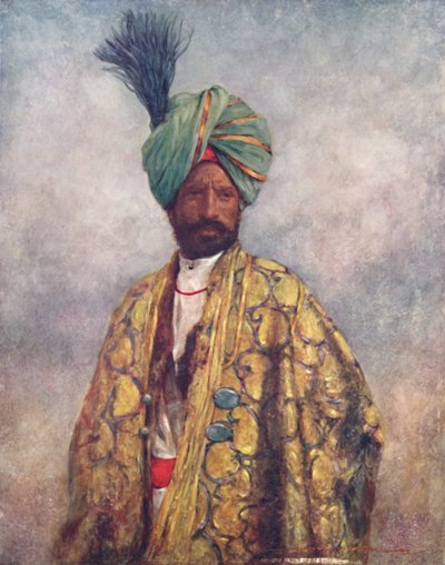 "En Kashmiri-soldat", 1903 av Mortimer L Menpes