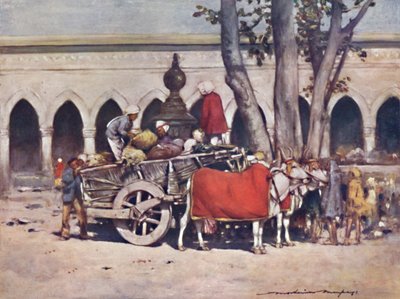 "Scen utanför järnvägsstationen under Delhi Durbar", 1903 av Mortimer L Menpes