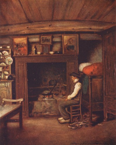Ett bondgårdskök (färglitografi) av Mortimer Ludington Menpes