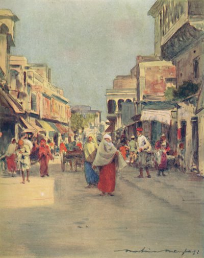 En sidogata i Agra, 1905 av Mortimer Ludington Menpes