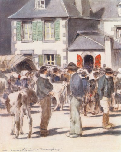 På Foire (färglitografi) av Mortimer Ludington Menpes