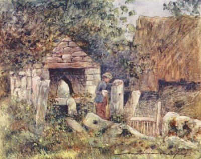 Vid sidan av en gård (färglitografi) av Mortimer Ludington Menpes