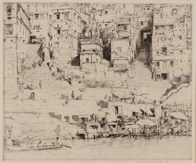 Staden vid Ganges (etsning) av Mortimer Ludington Menpes