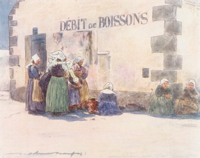 Debit de Boissons (färglitografi) av Mortimer Ludington Menpes