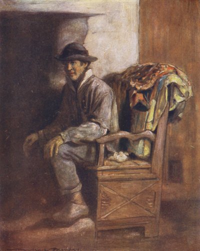 I Ingle Nook (färglitografi) av Mortimer Ludington Menpes