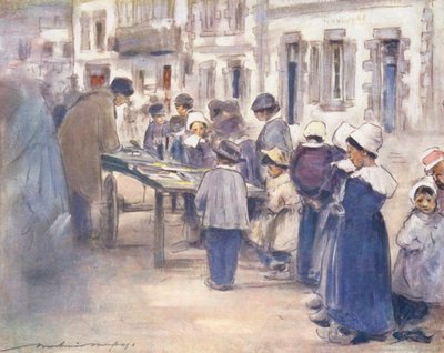 Världens barn: Breton, marknadsdag (färglitografi) av Mortimer Ludington Menpes