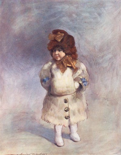 Världens barn: Canadian, The First Walk (färglitografi) av Mortimer Ludington Menpes