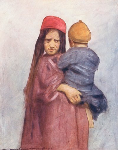 Världens barn: Cashmere, An Armful (färglitografi) av Mortimer Ludington Menpes