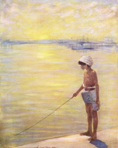 Världens barn: Cingalese, fiske (färglitografi) av Mortimer Ludington Menpes