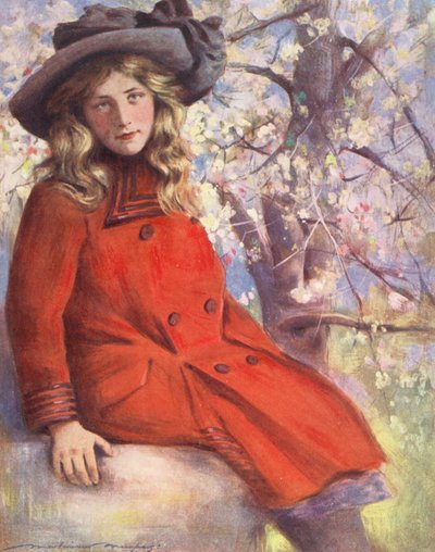 Världens barn: Engelska, Majblommor (färglitografi) av Mortimer Ludington Menpes