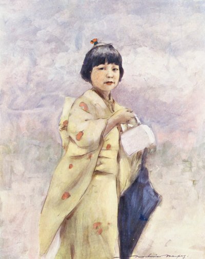 Världens barn: Japanska, ute och shoppar (färglitografi) av Mortimer Ludington Menpes