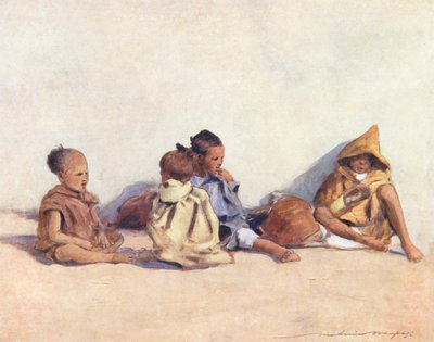 Världens barn: Moriska, på lek (färglitografi) av Mortimer Ludington Menpes