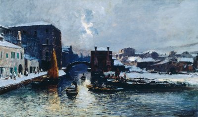 Chioggia under snö av Mose Bianchi