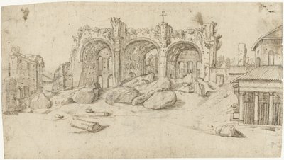 Ruinerna av basilikan Maxentius och Konstantin, Rom av Moses Ter Borch