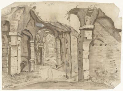 Vägen genom Colosseum, Rom av Moses ter Borch (manner of)