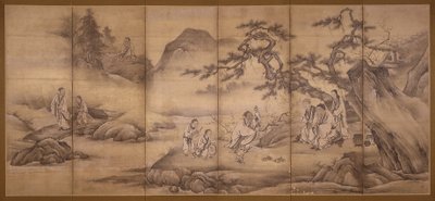 Scener Från 24 Paragons Of Filial Piety (bläck och guldpigment på papper) av Motonobu Kano
