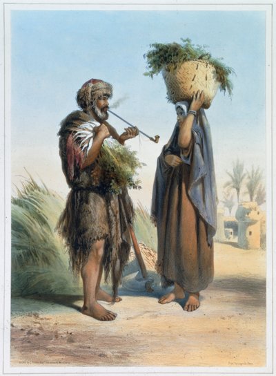 Fellah man och kvinna, 1848 av Mouilleron