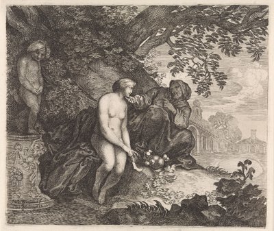 Vertumnus försöker förföra Pomona av Moyses van Wtenbrouck